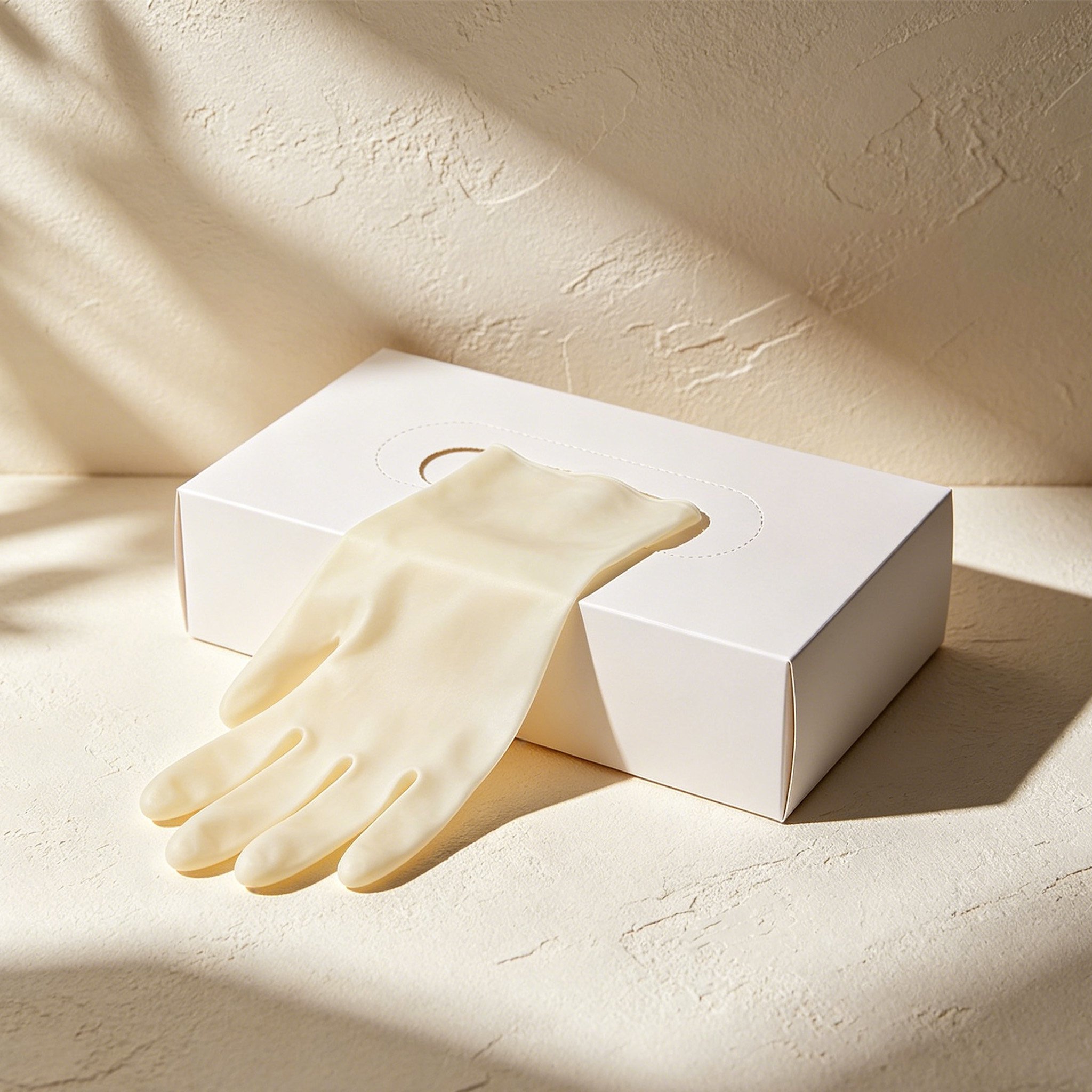 Close-up of thickened protective gloves texture