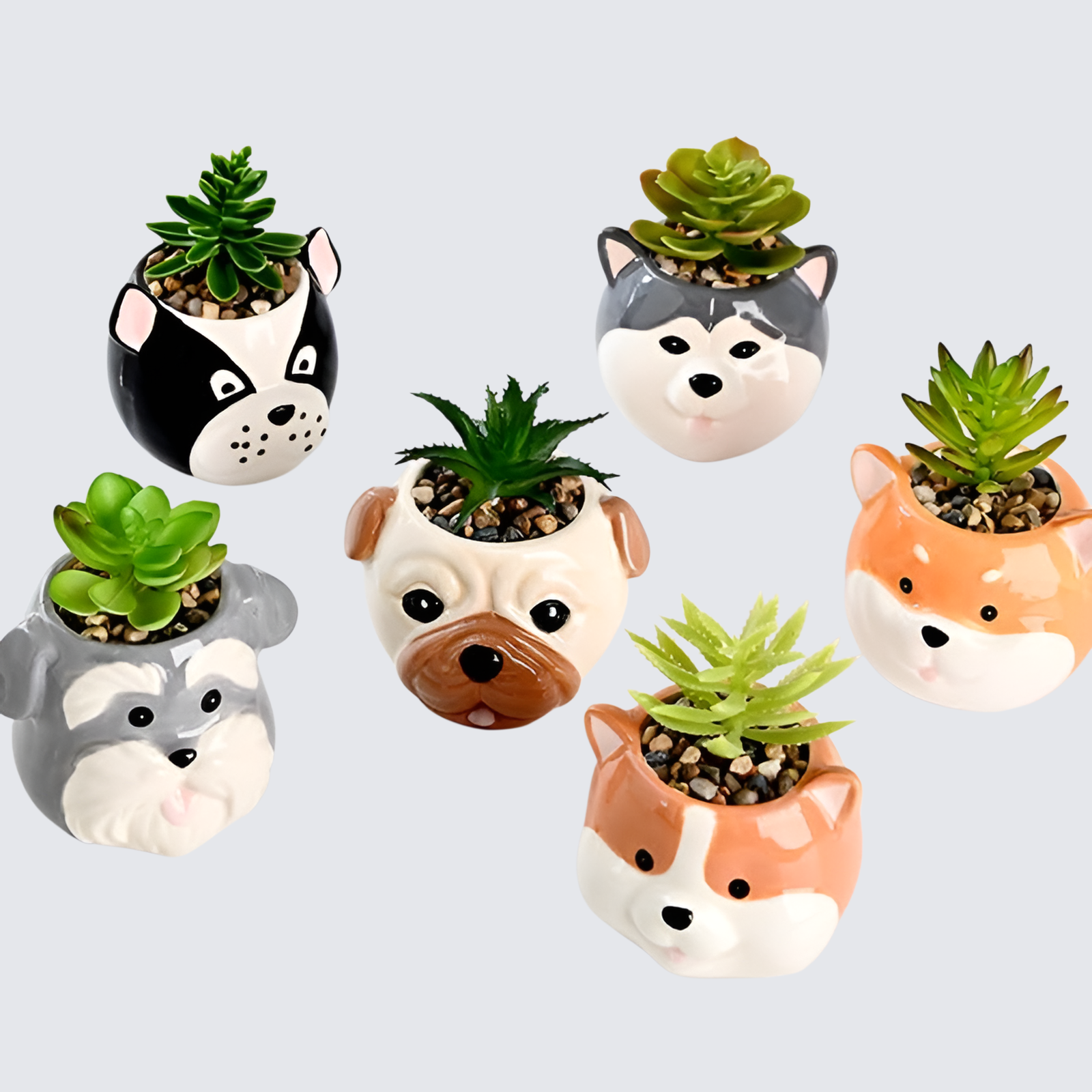 可愛い陶器の小動物キャニスター