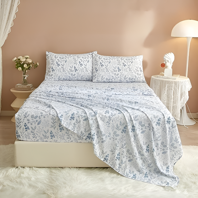 럭셔리 화이트 4피스 침구 세트