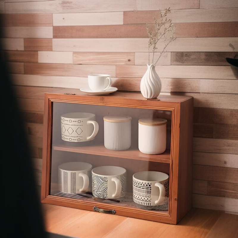 Mug and Tea Set Display Cabinet for Cosmetics and Water Cups