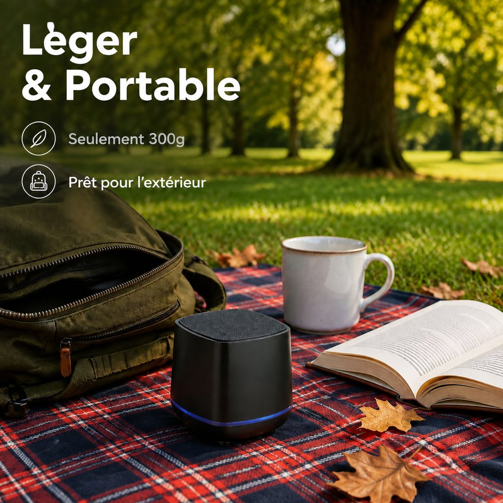 Mini haut-parleur de bureau Bluetooth avec basses