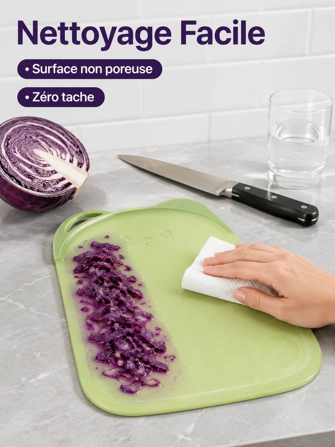 Planche à découper alimentaire antibactérienne et anti-moisissure