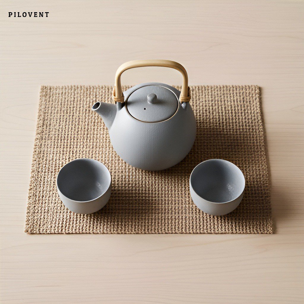 Detail moderního designu čajové sady