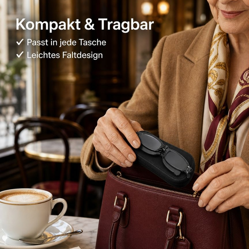 Tragbare faltbare Lesebrille für ältere Menschen