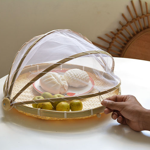 メッシュ付き竹かご