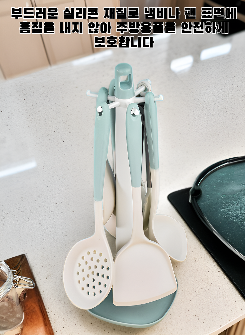 식품 등급 실리콘 주걱 세트 전체 이미지