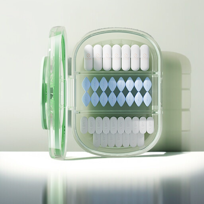 휴대용약통 다용도분약기 밀폐방습 휴대용가위약통 1분 2커터