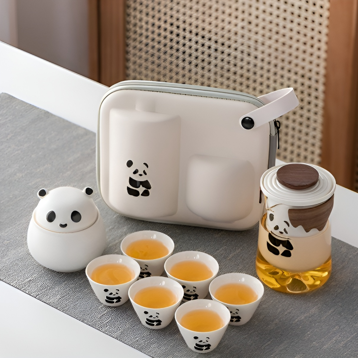 귀여운 판다 중국식 다기 세트 
