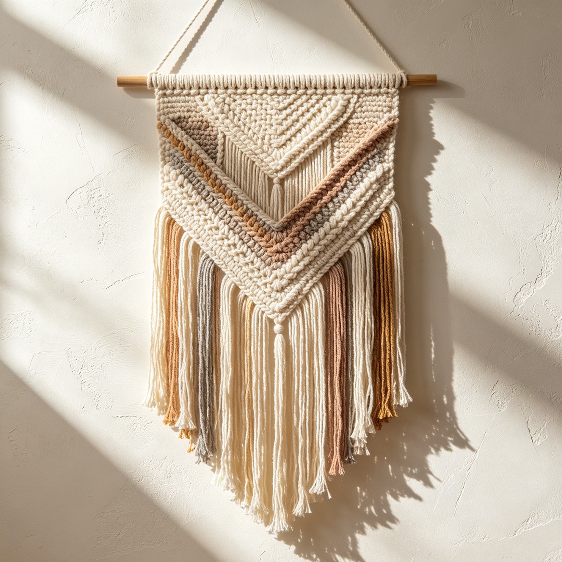 Boho Stil handgefertigter Wandteppich