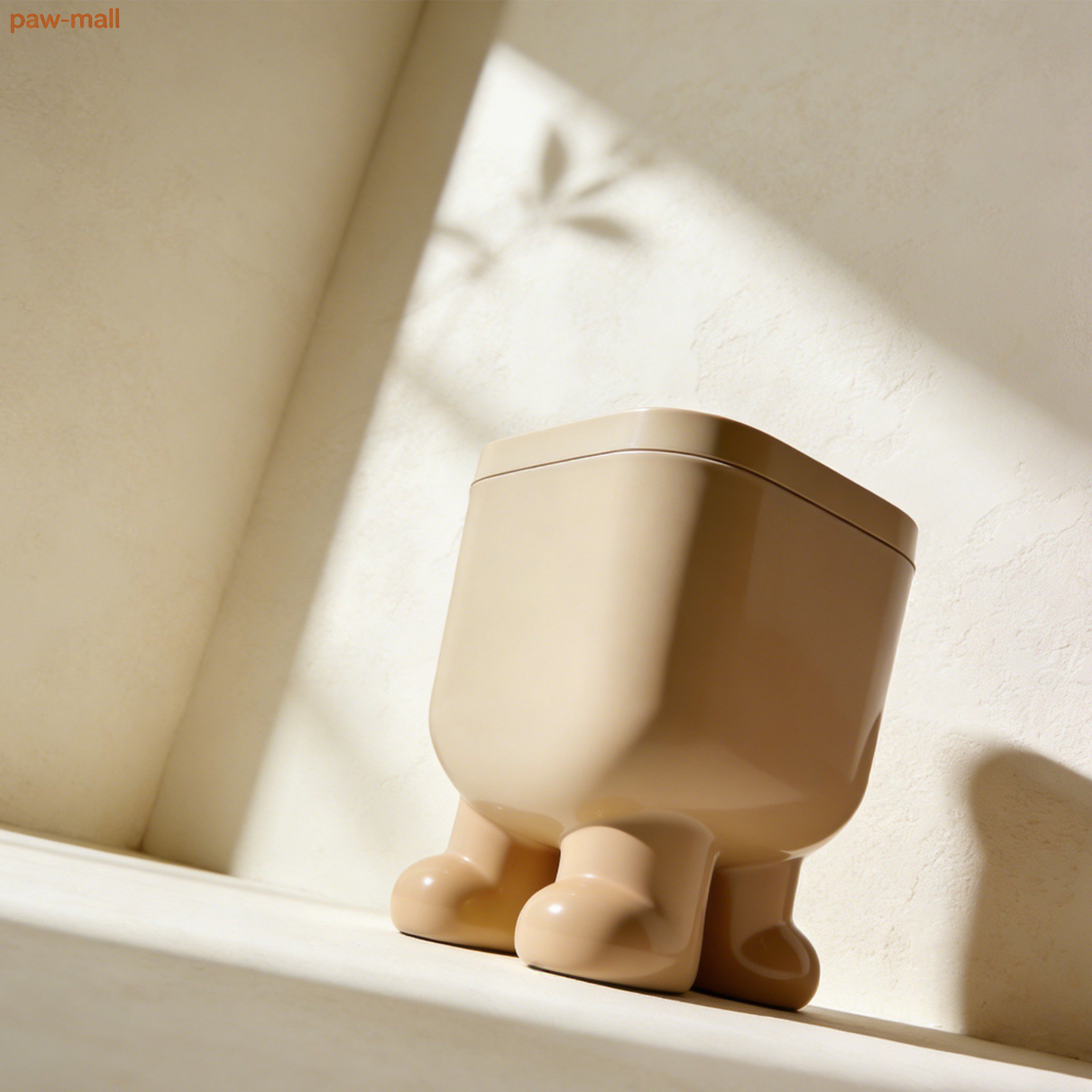 Compact trash can for bathroom