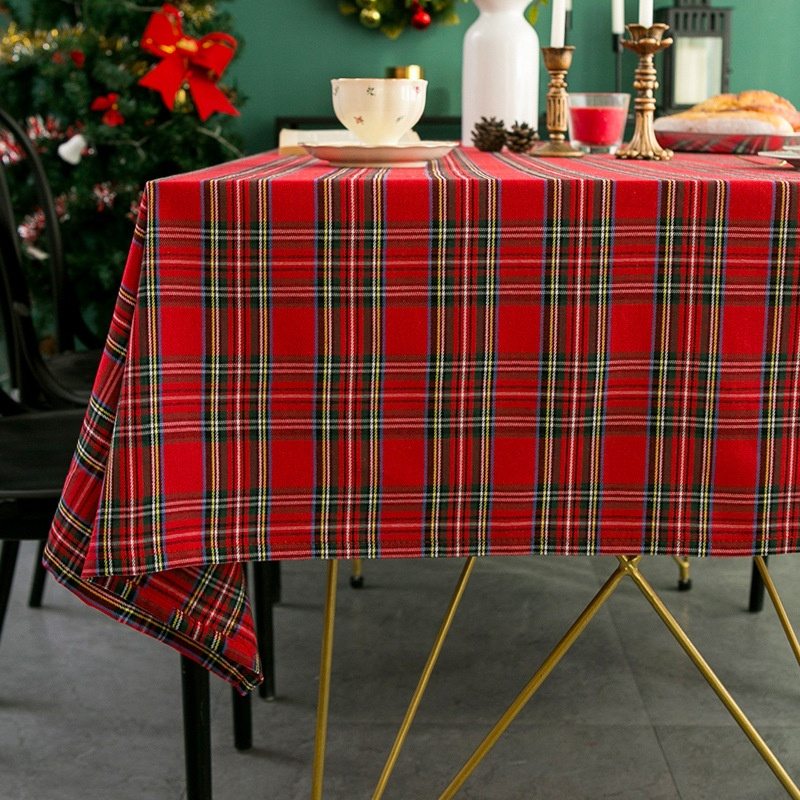 Red Plaid Tablecloth Fabric