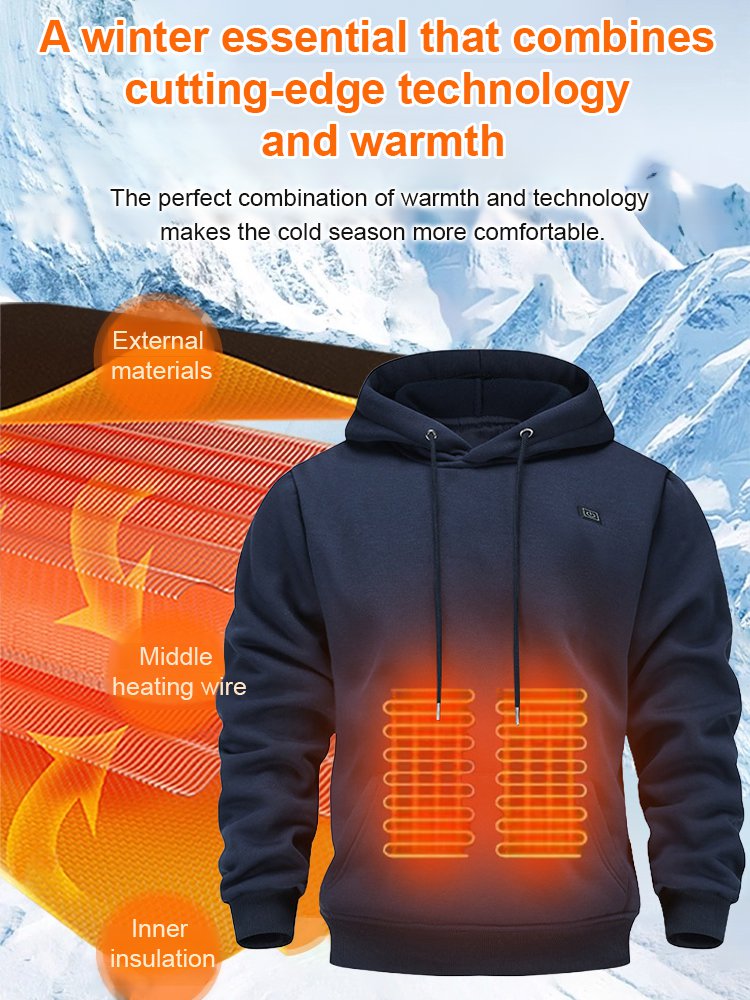 【10-Second Rapid Heating】Winter Smart Electric Heated Hoodie
