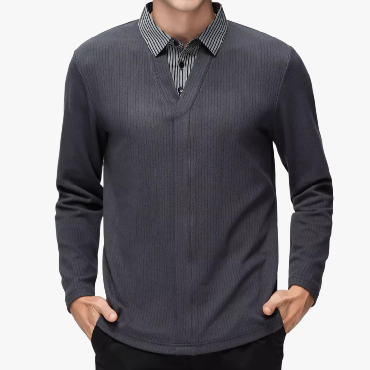 남자 루즈핏 맨투맨 데일리 통근 니트 긴팔 휴가 투피스 스트라이프 맨투맨 루즈핏 긴팔 니트 탑