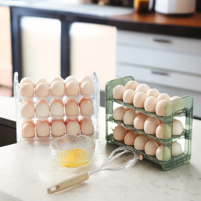 กล่องเก็บไข่ติดประตูตู้เย็น ชั้นวางไข่ในตู้เย็น กล่องใส่ไข่ PET นวัตกรรมใหม่