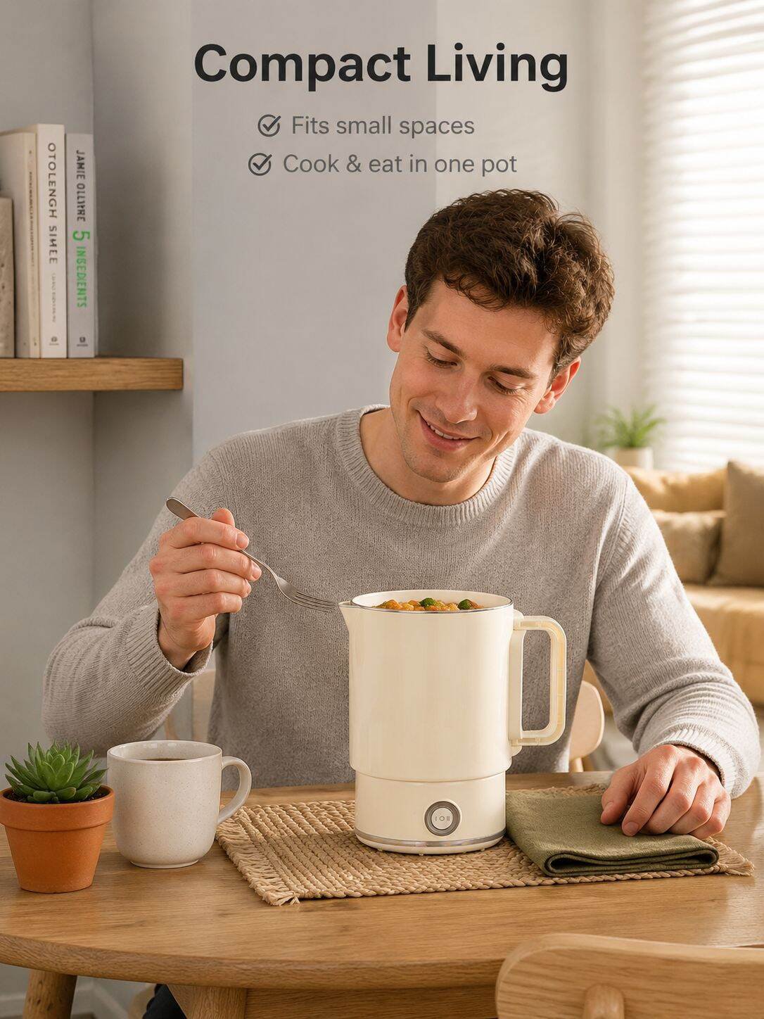 Multifunctional Foldable Electric Kettle and Stew Pot for Business Trip Heating
