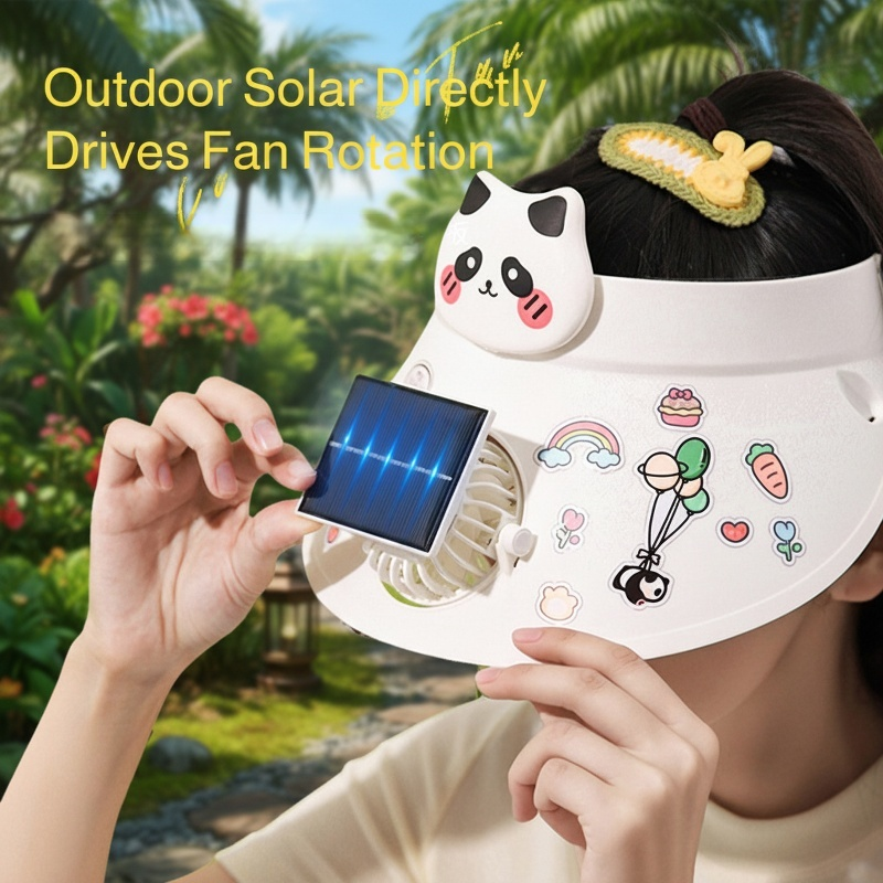 Solar Powered Sun Hat with Fan Visor Cap
