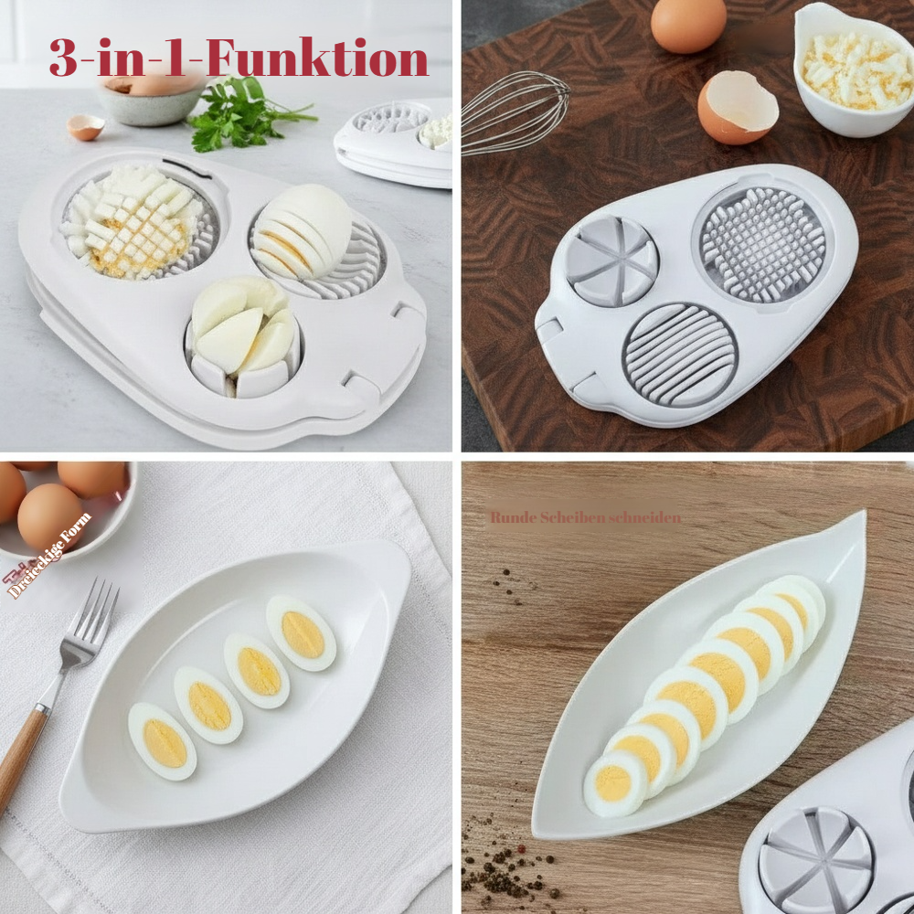 3-in-1 Multifunktionaler Eier-Schneider in moderner Küche