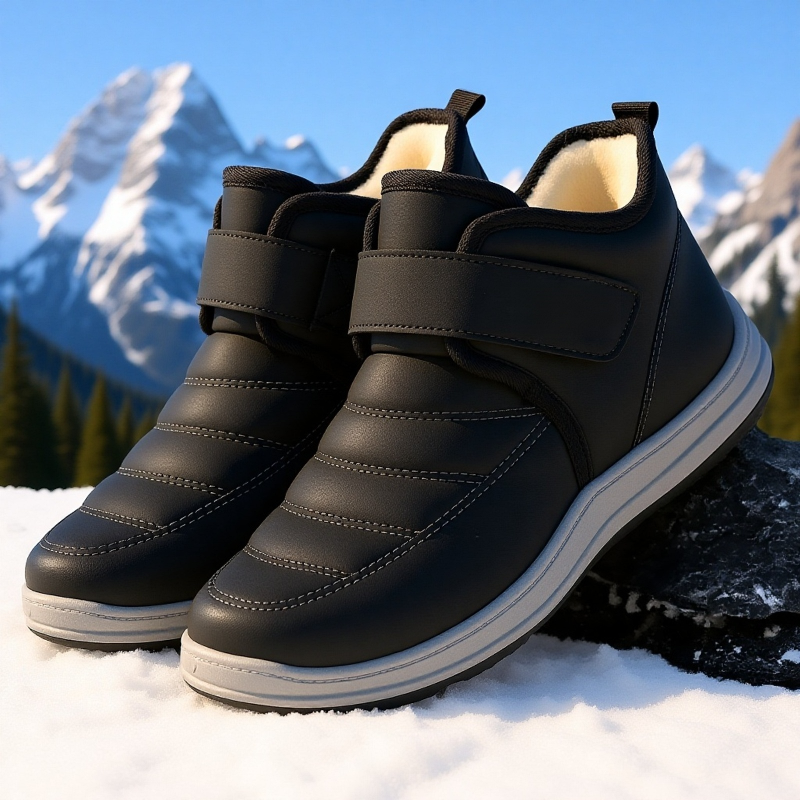 裏起毛厚手スノーブーツ 暖かいメンズシューズ