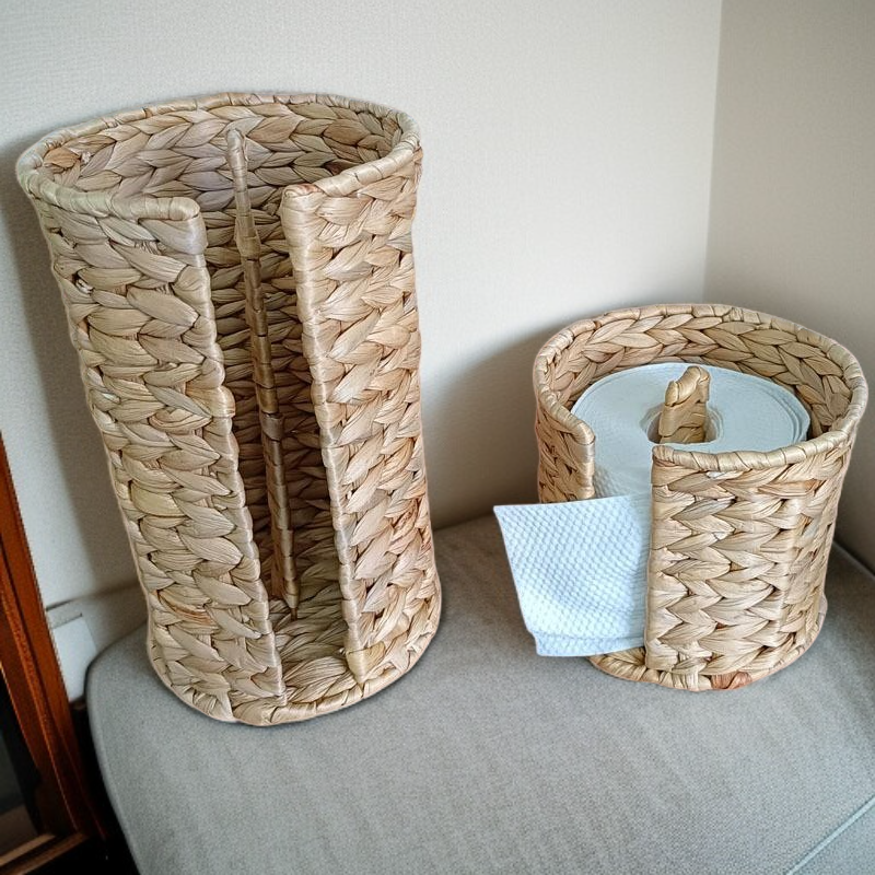  수공예 호로초 짚 종이 바구니, 밀짚 수납 바구니, 아메리칸 컨트리 스타일