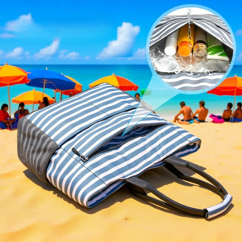 Large Waterproof Sand-proof Foldable Beach Handbag