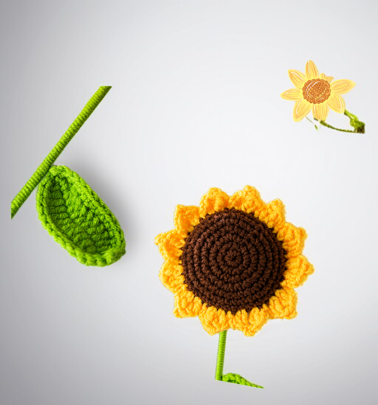 溫馨毛線針織太陽花客廳裝飾