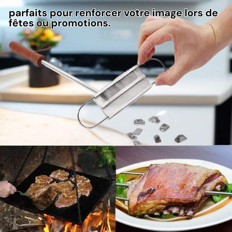Ensemble de 3 ustensiles de barbecue de marque