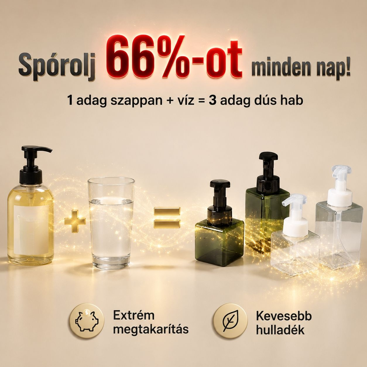 Habos kézmosó adagoló palack