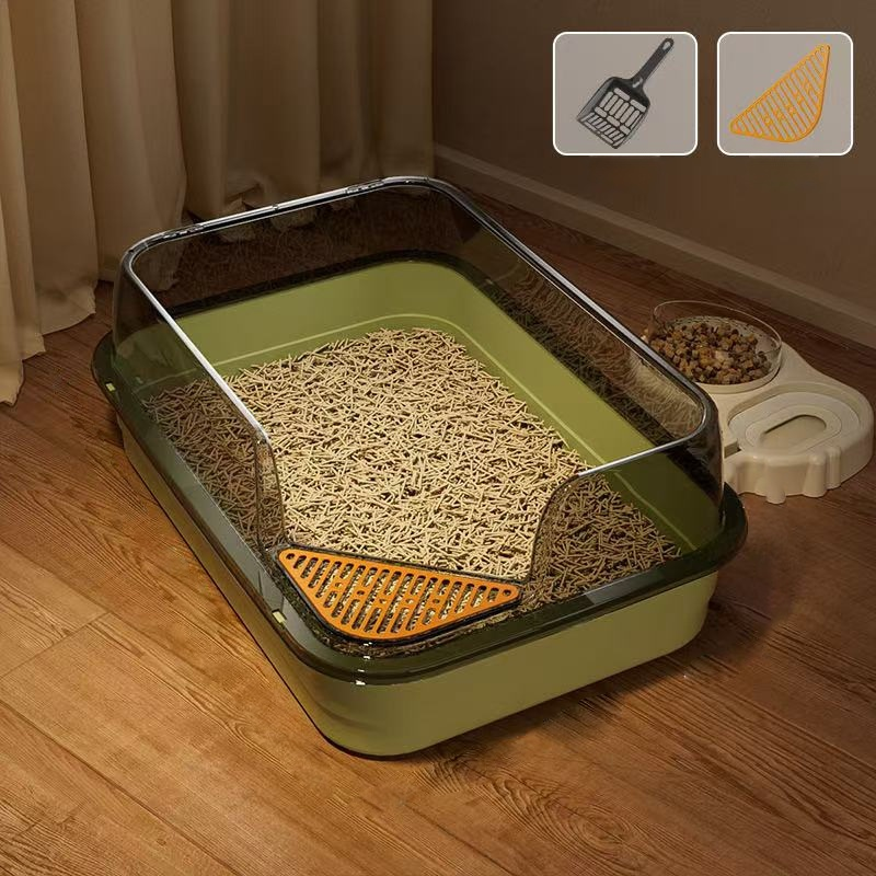Extra Large Semi-Enclosed Splash-Proof Cat Sand Box