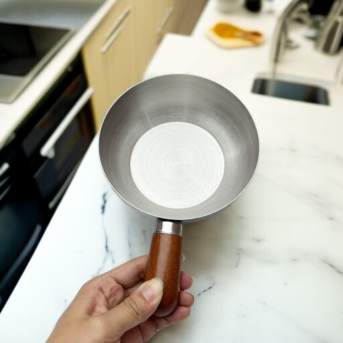 Single-Serve Stainless Steel Small Pot, High-Value Mahogany Style Snack Pot