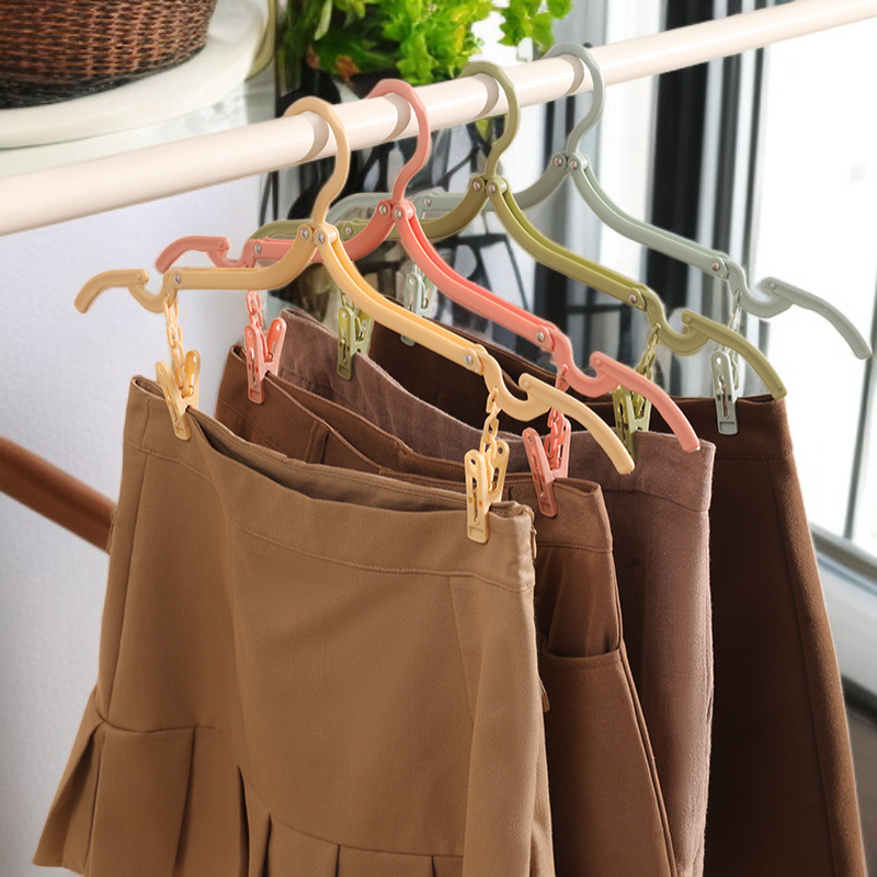 다용도 휴대용 접이식 옷걸이 여행 옷걸이 집게 다용도 건조 옷걸이 양말 수납 옷걸이