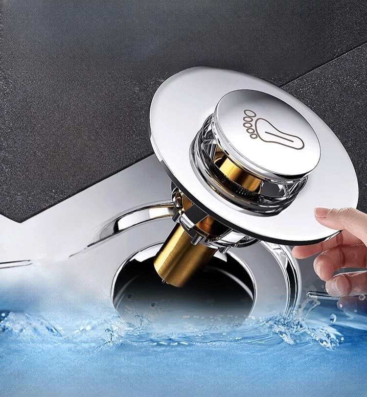 Fußbetätigter, vollständig aus Kupfer gefertigter Pop-up-Ablaufkern