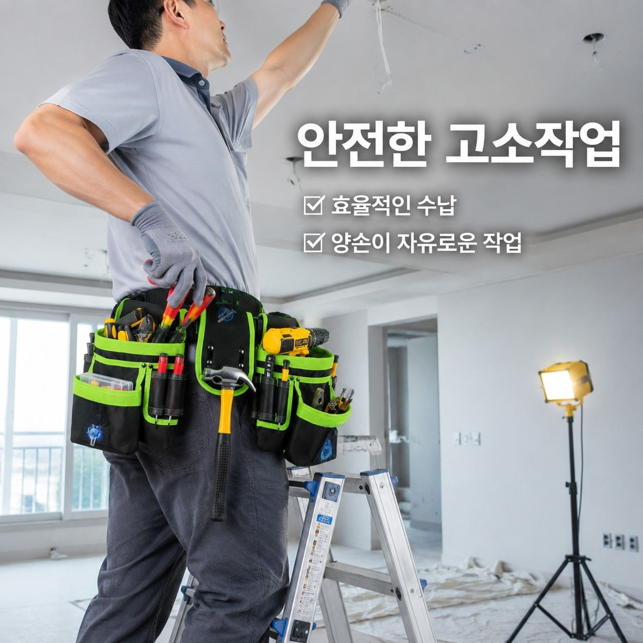 두꺼운 캔버스 다기능 공구 수납 가방, 전기공 작업 벨트 가방