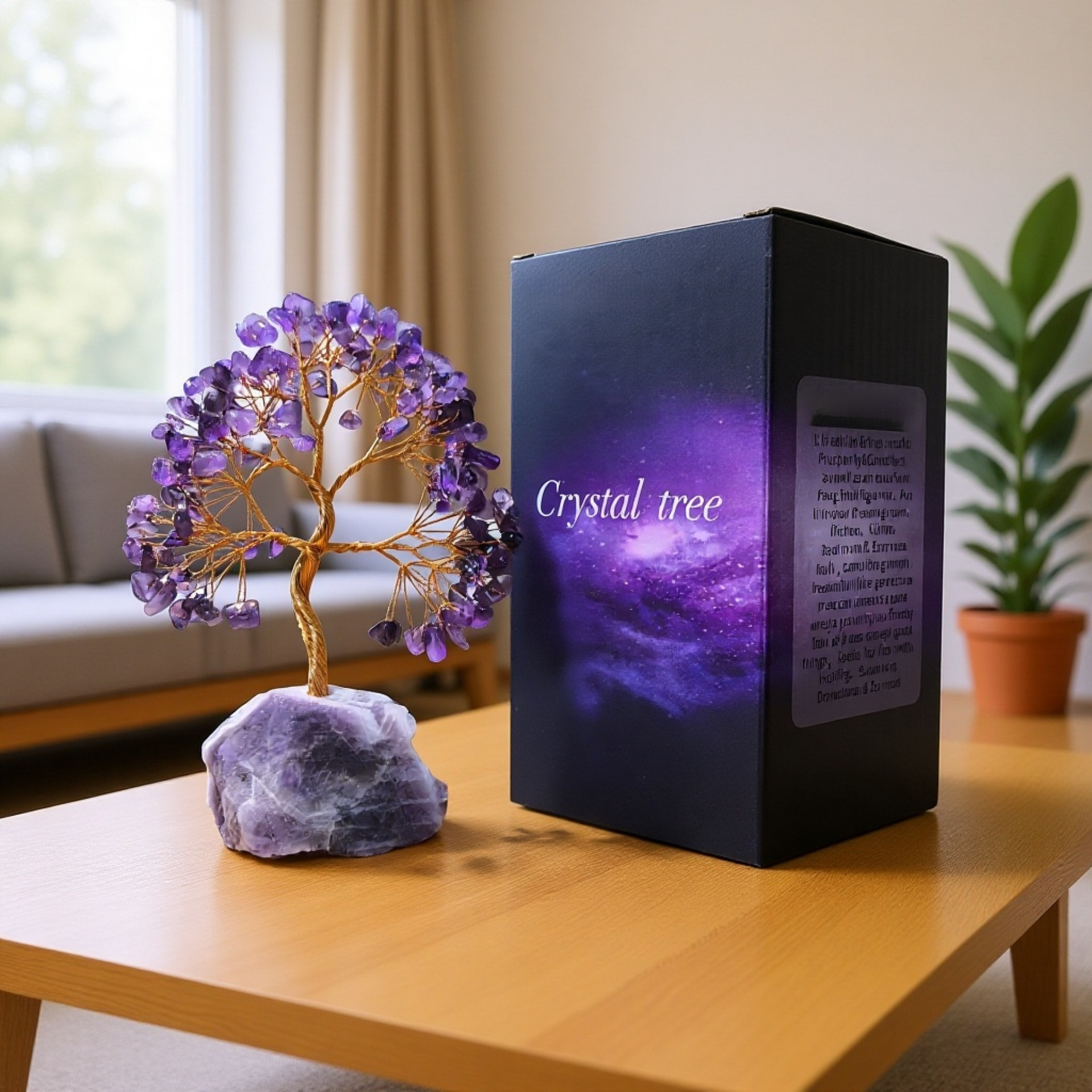 水晶の金運樹置物・招財樹クリスタルツリー