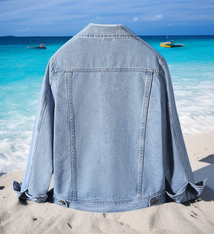 남자 캐주얼 데님 자켓 뒷모습