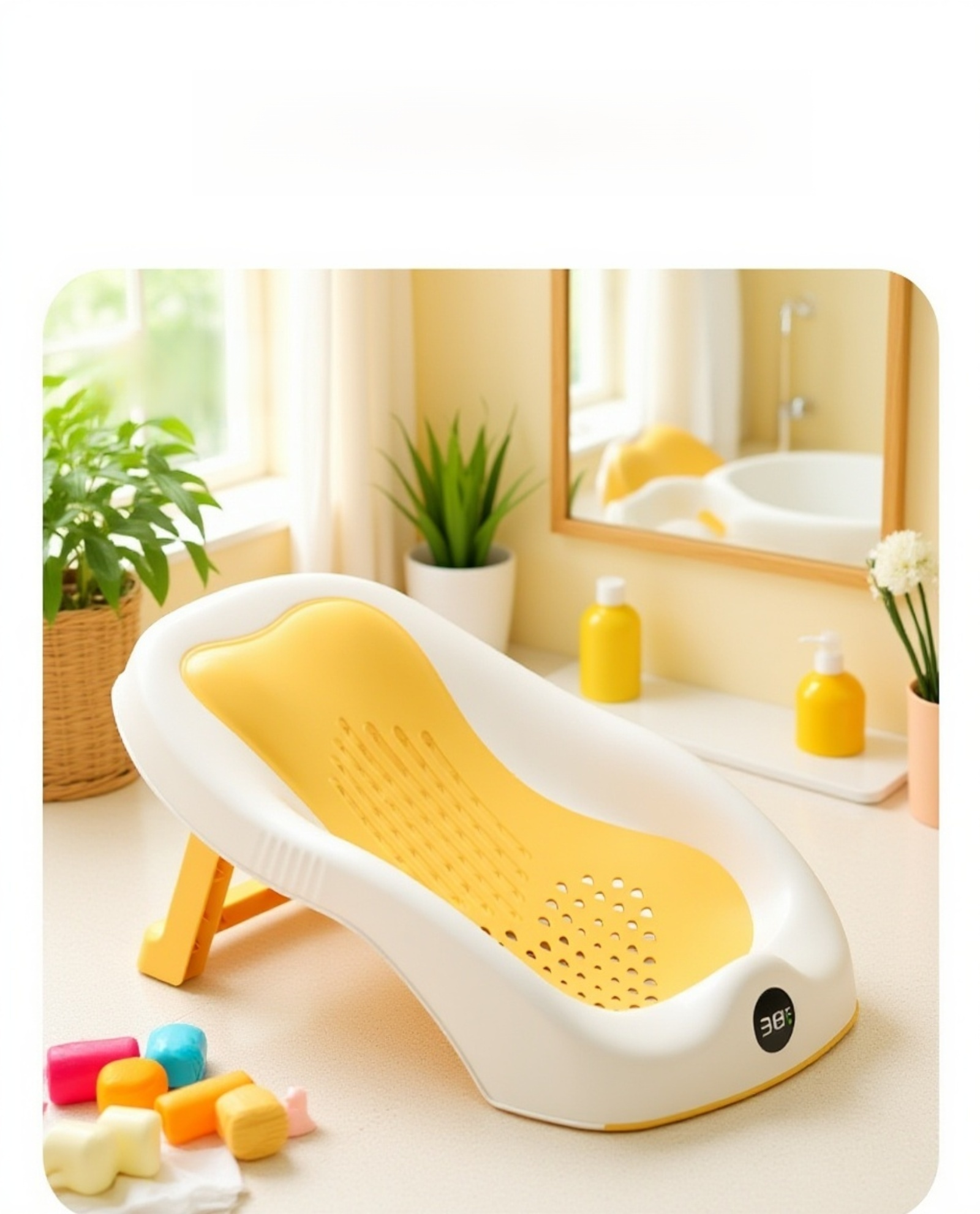 Safe and reliable baby bath shelf