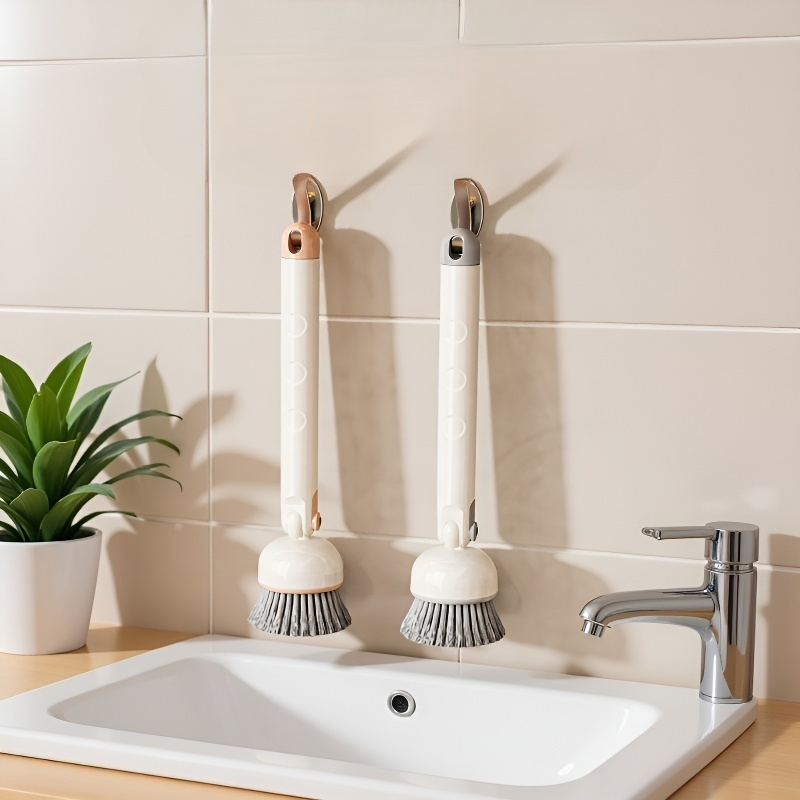 가정용 주방 냄비 세척 브러쉬 스크럽 오일 제거 청소 브러쉬 긴 손잡이 브러쉬