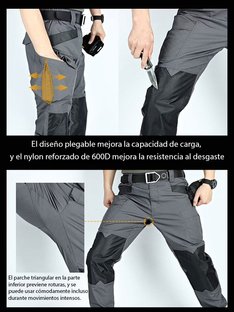 Pantalones tácticos impermeables elásticos para hombre