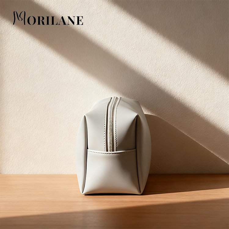 กระเป๋าเก็บของหนังสีเทา