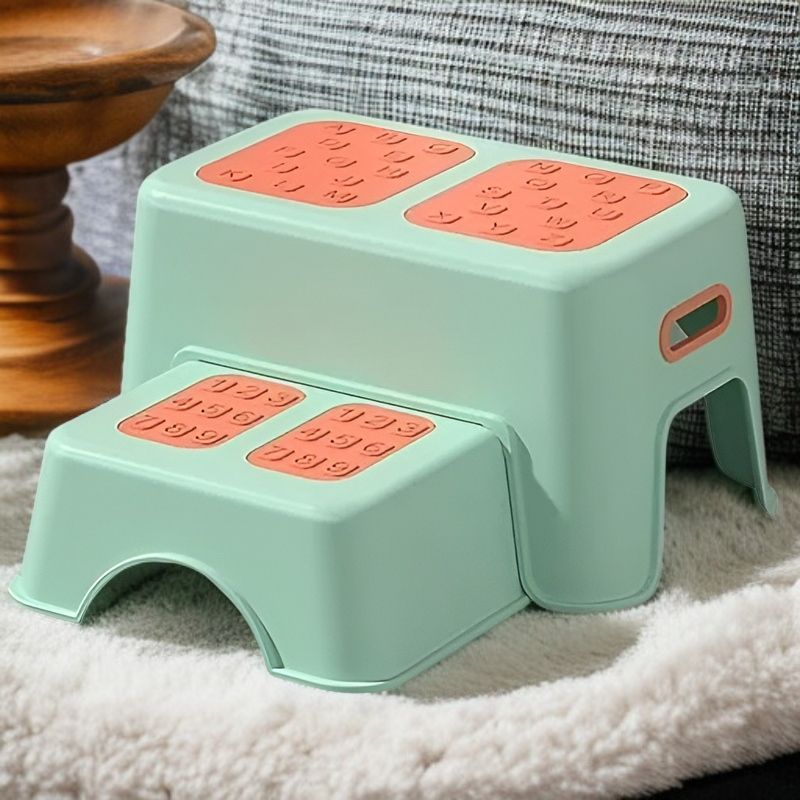 滑り止め付きバスルームステップスツール 高齢者・子供用