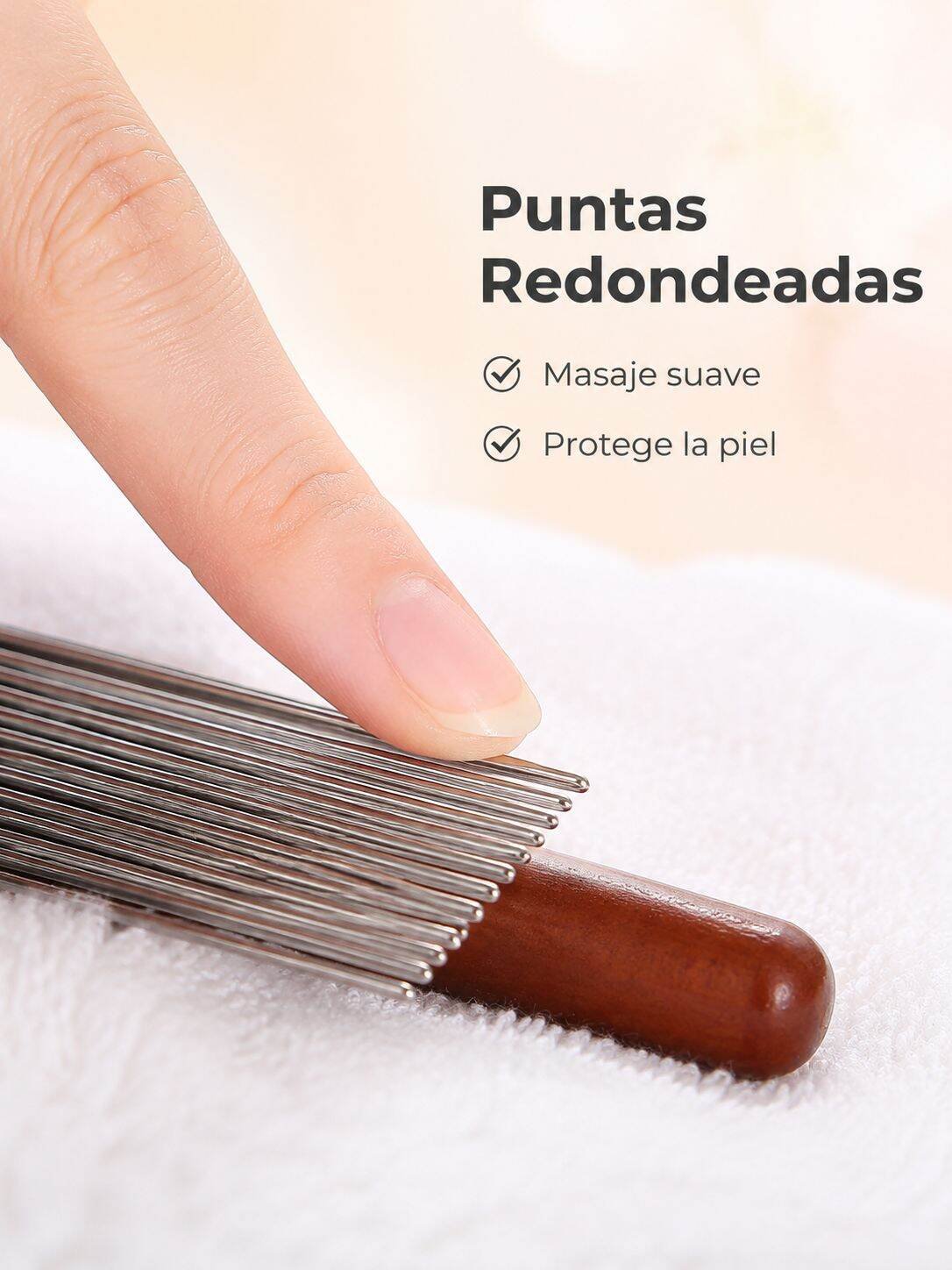 Cepillo para mascotas con mango de madera maciza