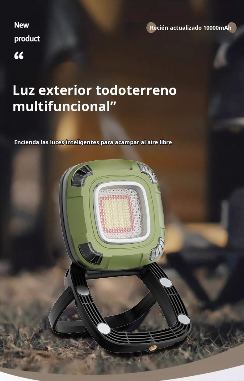 Luz recargable TYPE-C para acampar al aire libre en uso