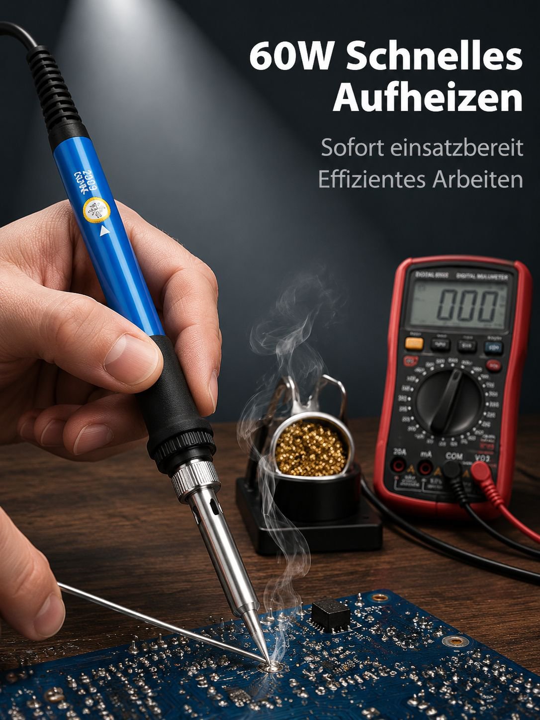 Zubehörteile des Lötkolben-Sets auf einen Blick