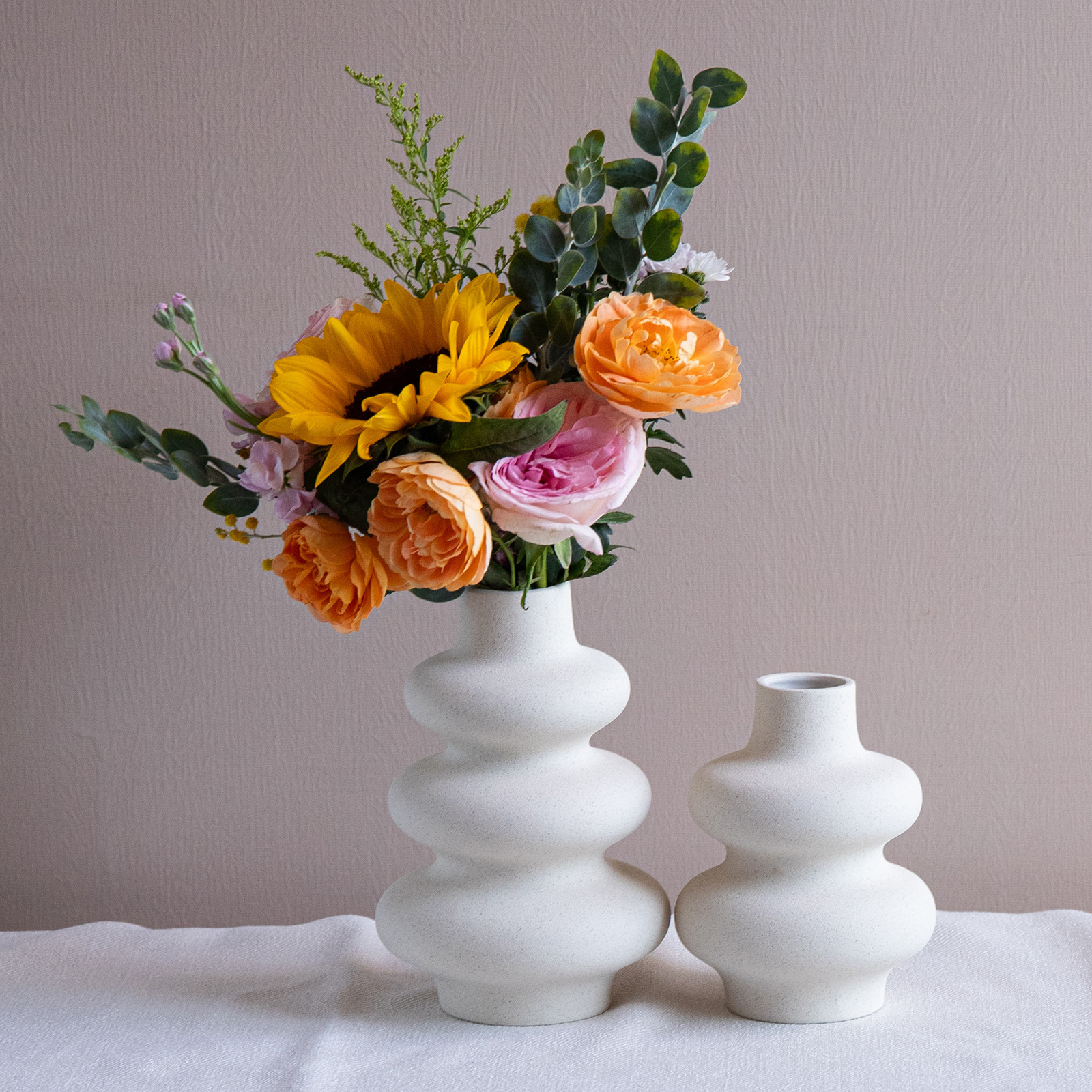 Jarrón de cerámica mate de alta estética decoración para el hogar