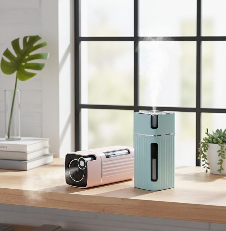 Quiet nano spray humidifier for office desk