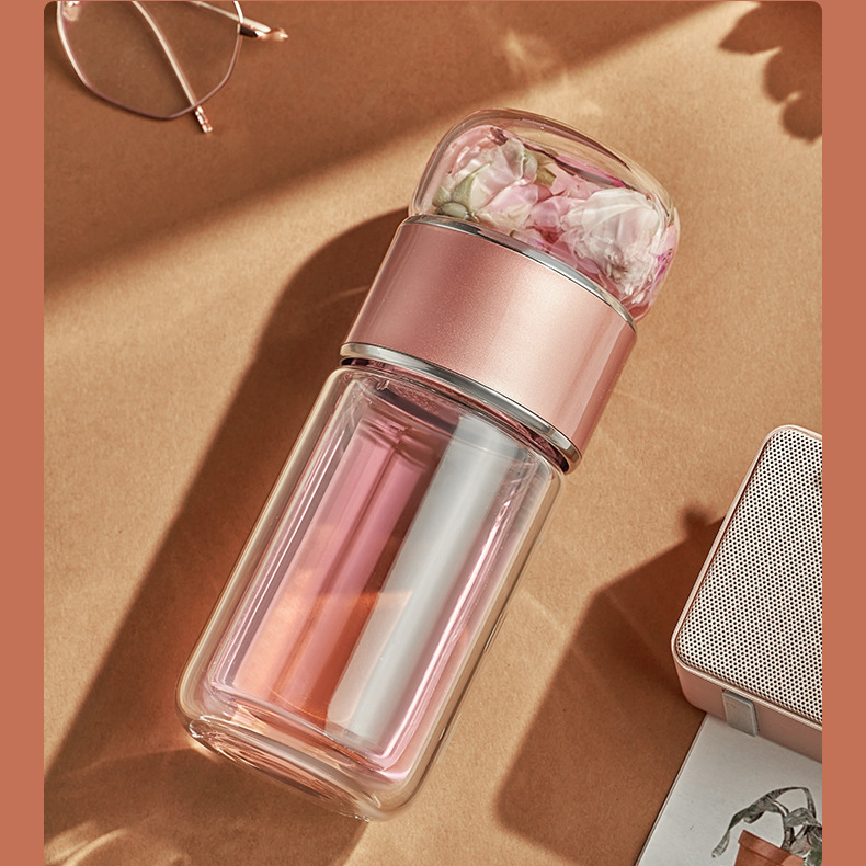 Tea Separation Double-Layer Glass Cup