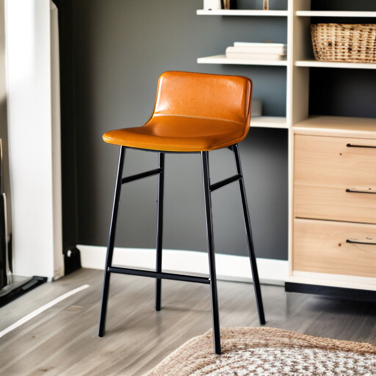 편안한 등받이가 있는 가정용 바 스툴