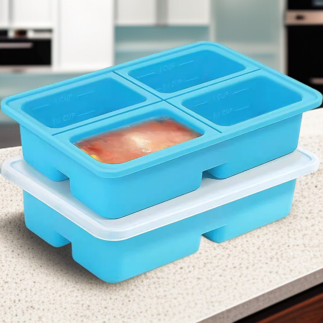 Lebensmittelechte Tiefkühlsuppenbox, extra große Eiswürfelschale