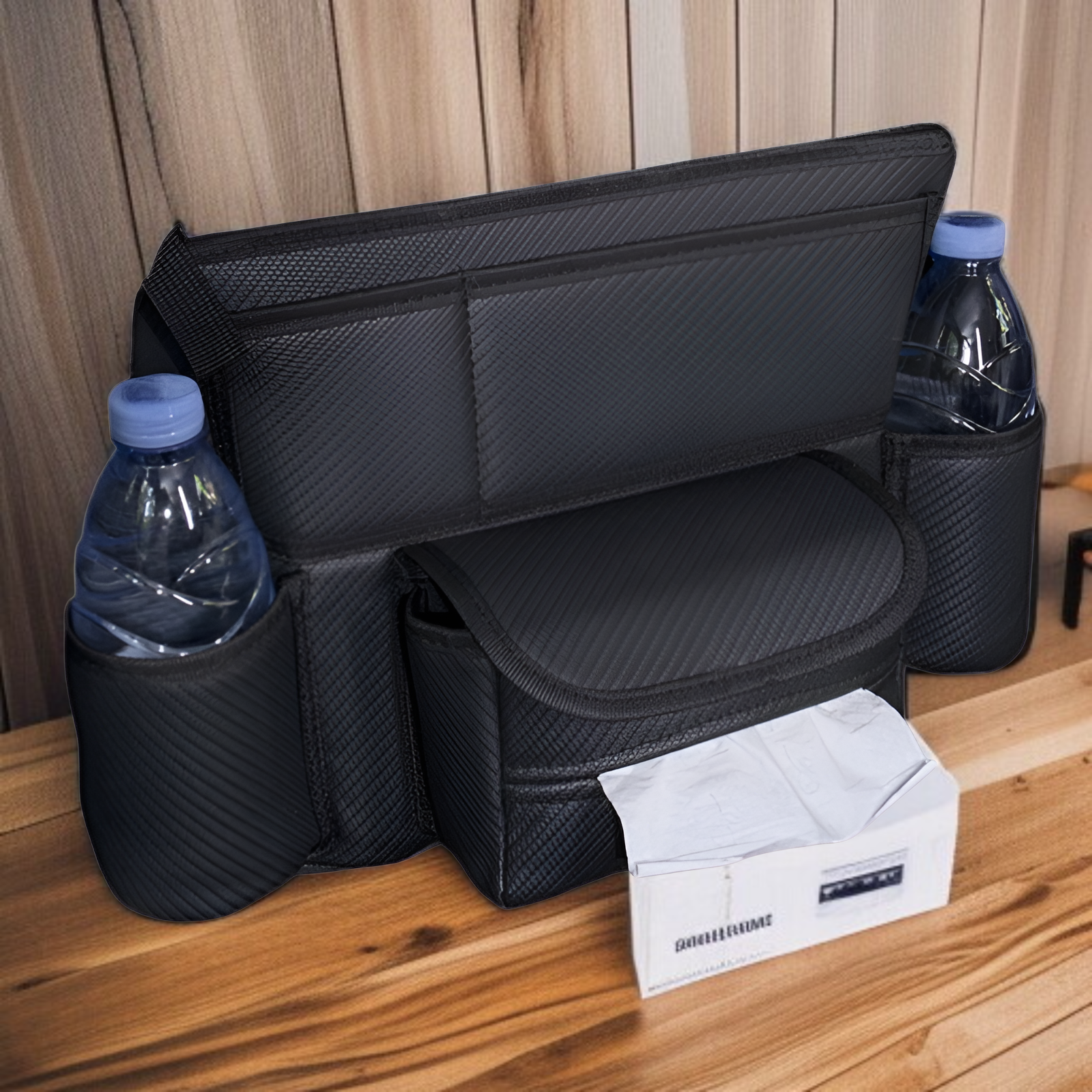 多機能車用シート間収納バッグ・車載アームレストティッシュボックス・車内ドリンクホルダー