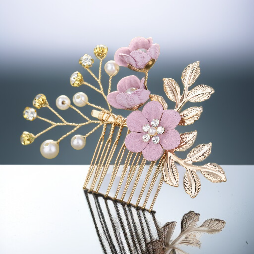 뉴포레스트 블루 플라워 헤드 꽃 머리핀