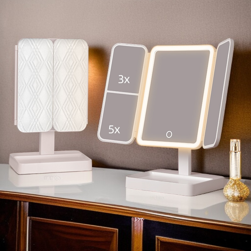 조명이 있는 LED 스마트 데스크탑 화장 거울